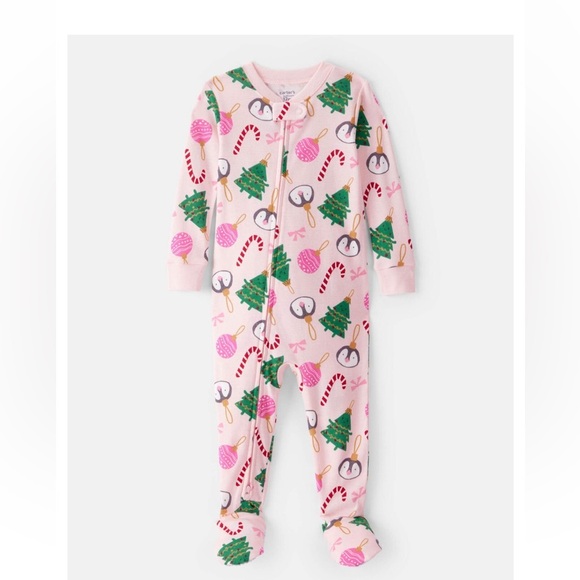Carter's Other - Carter's Pink Festive Penguin and Tree Footie